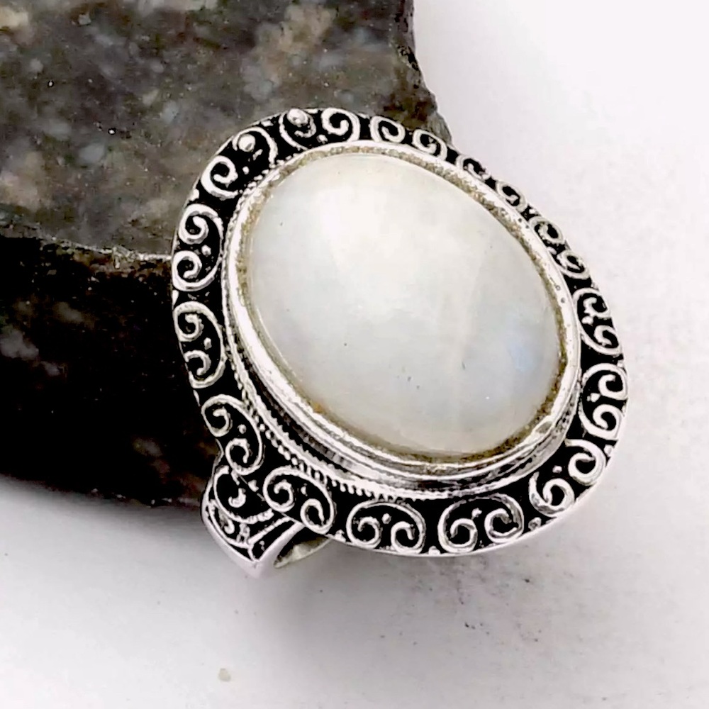 Rainbow Moonstone Ring